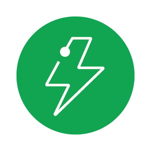 Green circle battery icon